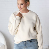 Harper Classic Fit Fleece Sweatshirt - Ivory - FINAL SALE