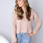 Hartley Cable Knit Sweater - Wheat