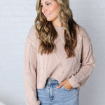 Hartley Cable Knit Sweater - Wheat FINAL SALE