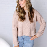 Hartley Cable Knit Sweater - Wheat FINAL SALE