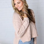 Hartley Cable Knit Sweater - Wheat FINAL SALE