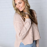 Hartley Cable Knit Sweater - Wheat FINAL SALE