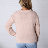 Hartley Cable Knit Sweater - Wheat FINAL SALE