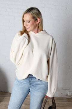 Hazel Drop Shoulders Relaxed Hoodie - Alpaca