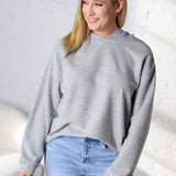 Hazel Drop Shoulders Relaxed Hoodie - Heather Gray