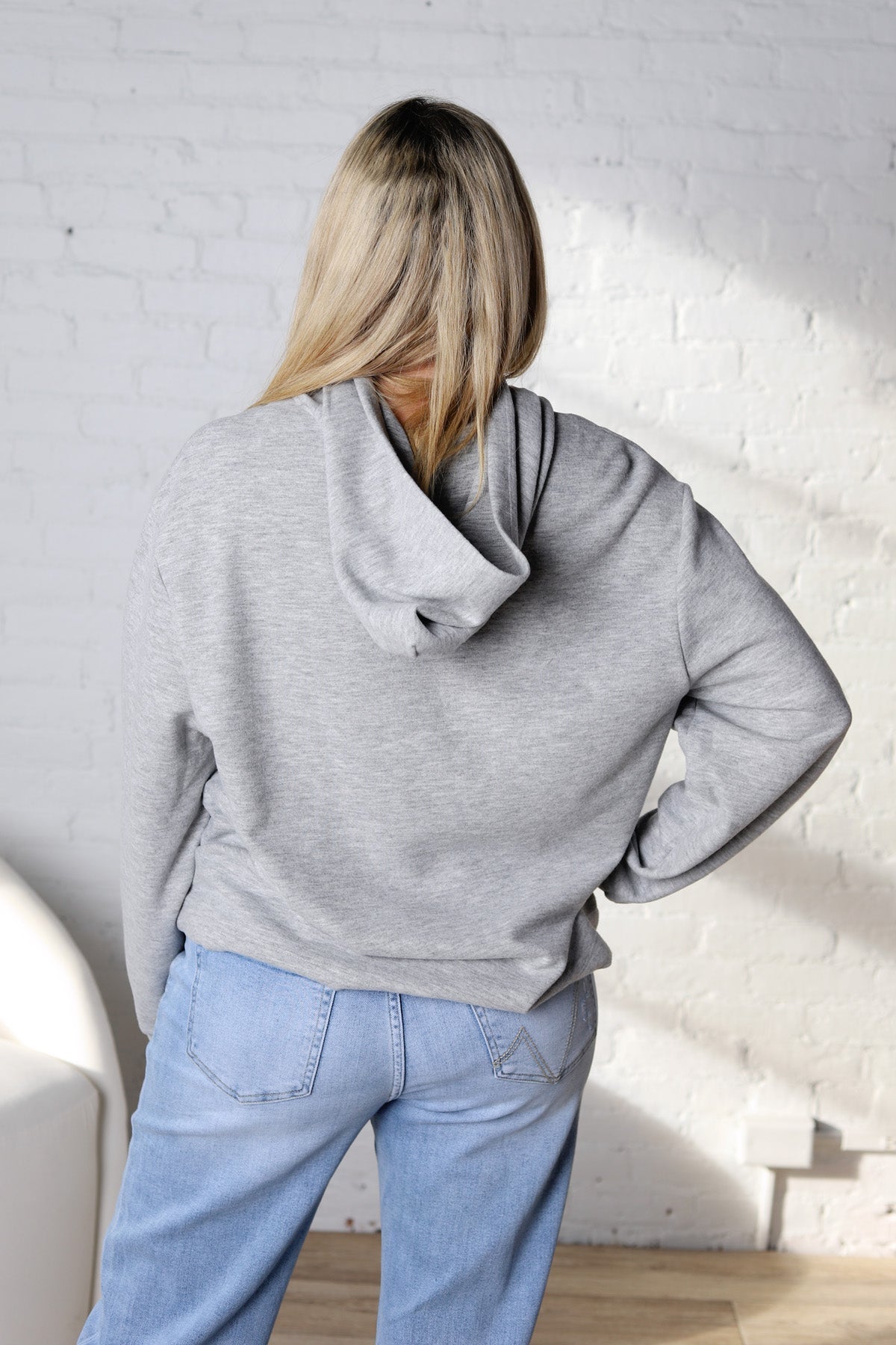 Hazel Drop Shoulders Relaxed Hoodie - Heather Gray