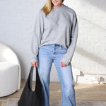 Hazel Drop Shoulders Relaxed Hoodie - Heather Gray