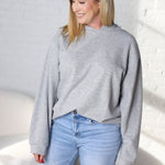 Hazel Drop Shoulders Relaxed Hoodie - Heather Gray