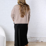 Hazel Silky Suede Midi Skirt - Black