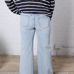 Hedra Low Rise Wide Leg Raw Cut Hem - Risen Jeans