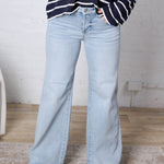 Hedra Low Rise Wide Leg Raw Cut Hem - Risen Jeans