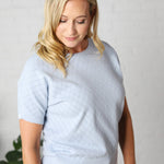 Helina Soft Short Dolman Sleeve Top - Powder Blue