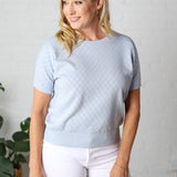 Helina Soft Short Dolman Sleeve Top - Powder Blue