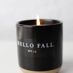 Hello Fall 12 Oz Soy Candle - Black Stoneware