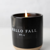 Hello Fall 12 Oz Soy Candle - Black Stoneware