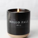 Hello Fall 12 Oz Soy Candle - Black Stoneware