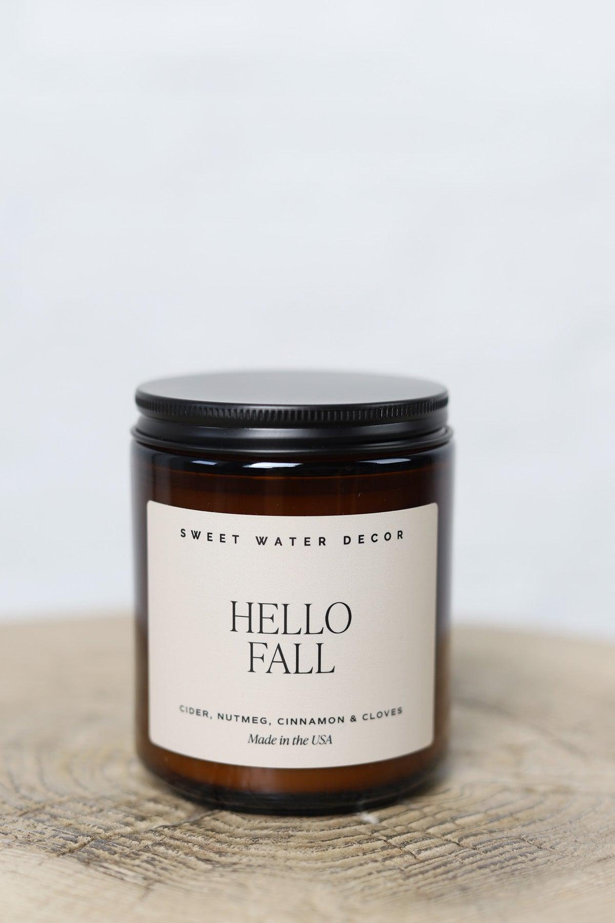 Hello Fall 9 oz. Soy Candle - Amber Jar