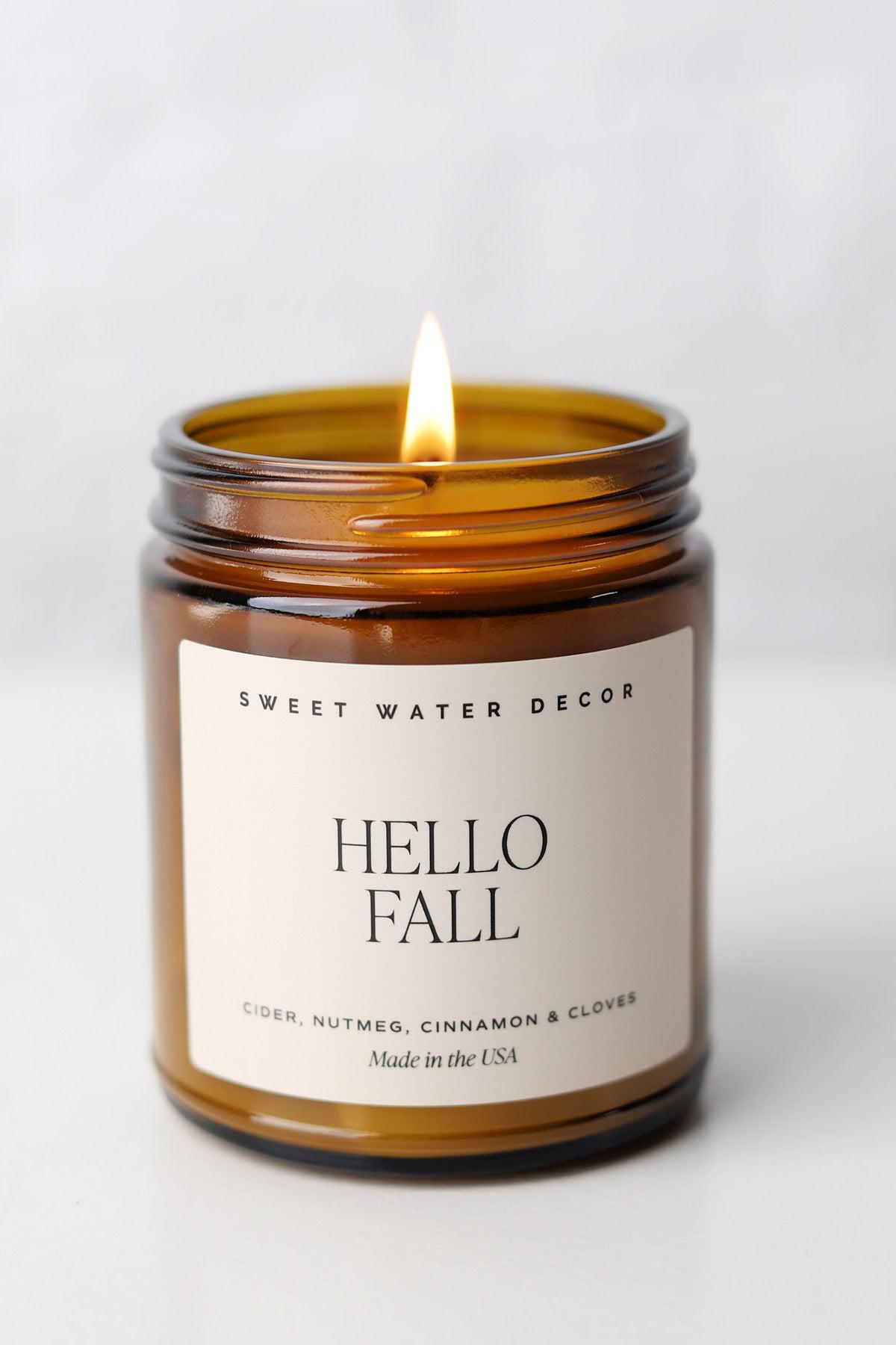 Hello Fall 9 oz. Soy Candle - Amber Jar