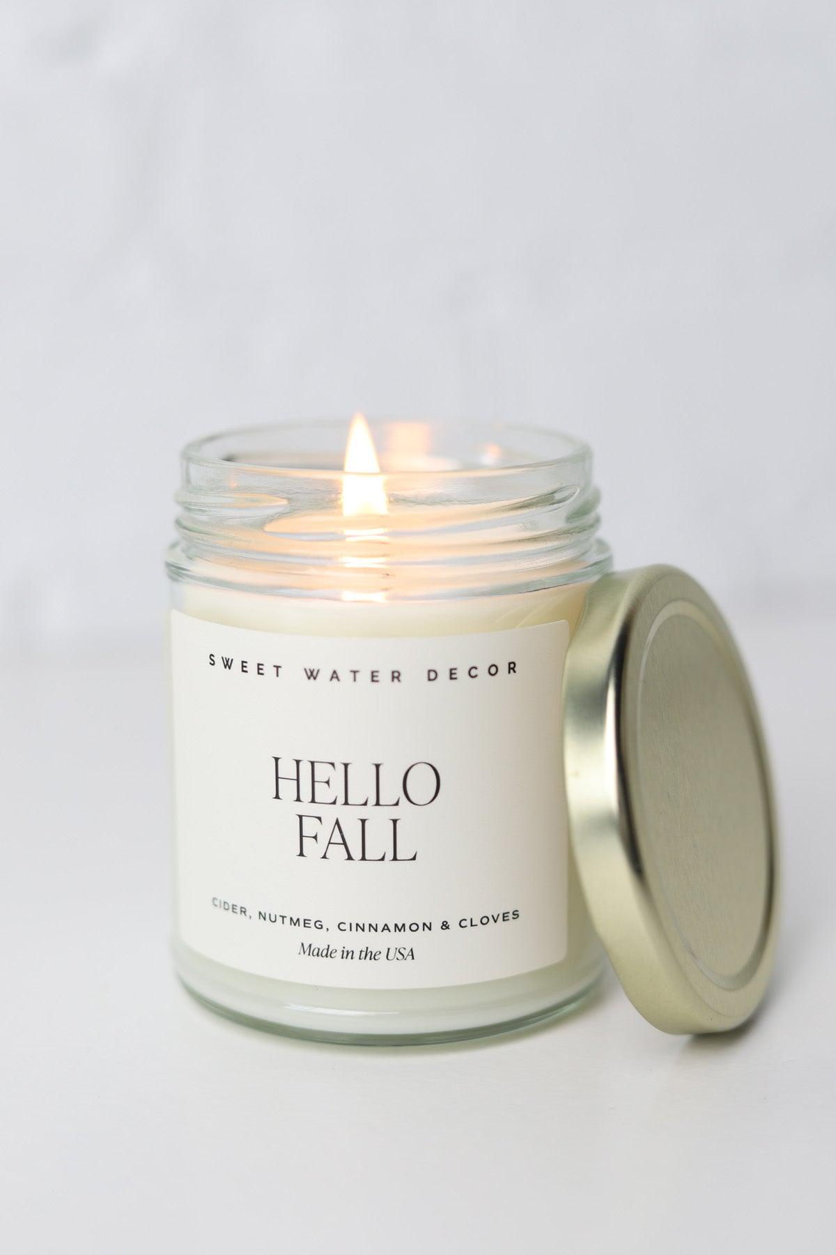 Hello Fall 9 oz. Soy Candle - Clear Jar