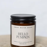 Hello Pumpkin 9 oz Soy Candle - Amber Jar