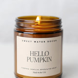 Hello Pumpkin 9 oz Soy Candle - Amber Jar