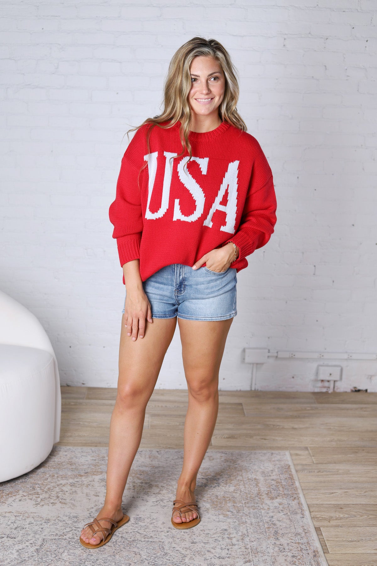 Hensley USA Long Sleeve Oversized Sweater FINAL SALE