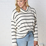 Holley High Neck Long Sleeve Stripe Top