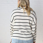 Holley High Neck Long Sleeve Stripe Top