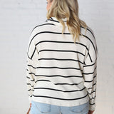 Holley High Neck Long Sleeve Stripe Top