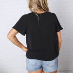 Hollis Effortless Grace V-Neck Blouse - Black