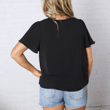 Hollis Effortless Grace V-Neck Blouse - Black