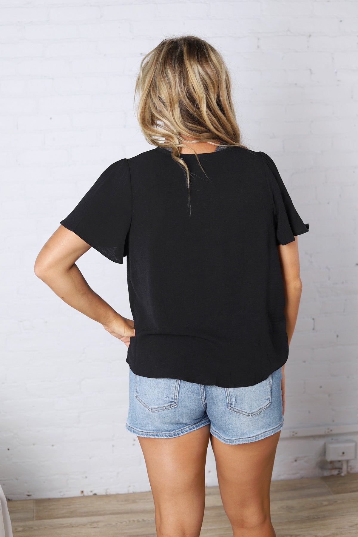 Hollis Effortless Grace V-Neck Blouse - Black