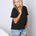 Hollis Effortless Grace V-Neck Blouse - Black