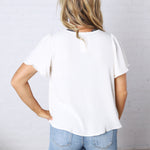 Hollis Effortless Grace V-Neck Blouse - Cream