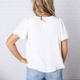 Hollis Effortless Grace V-Neck Blouse - Cream