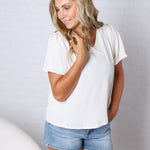 Hollis Effortless Grace V-Neck Blouse - Cream