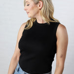 Hollis Ribbed Knit Tank Top - Black - FINAL SALE