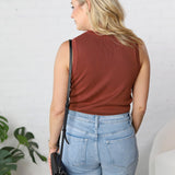 Hollis Ribbed Knit Tank Top - Cinnamon - FINAL SALE