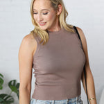 Hollis Ribbed Knit Tank Top - Mocha - FINAL SALE