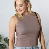 Hollis Ribbed Knit Tank Top - Mocha - FINAL SALE