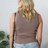 Hollis Ribbed Knit Tank Top - Mocha - FINAL SALE