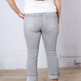 Hollyn Mid-Rise Cuffed Straight Leg - Vintage Grey