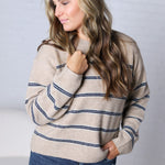 Hudson Two Tone Stripe Sweater - Oatmeal