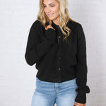 Huxley Puff Sleeve Sweater Cardigan - Black