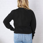 Huxley Puff Sleeve Sweater Cardigan - Black
