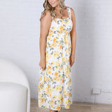 Georgia Floral Eyelet Pattern Scallop Lace Trim Midi Dress