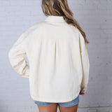 Eleni Denim Button-Up Jacket - Ecru