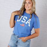 USA Est 1776 Graphic T-Shirt - Heather Royal