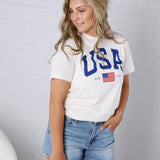 USA Est 1776 Graphic T-Shirt - Vintage White
