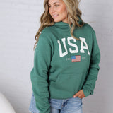 USA Est 1776 Sweatshirt - Heather Forest
